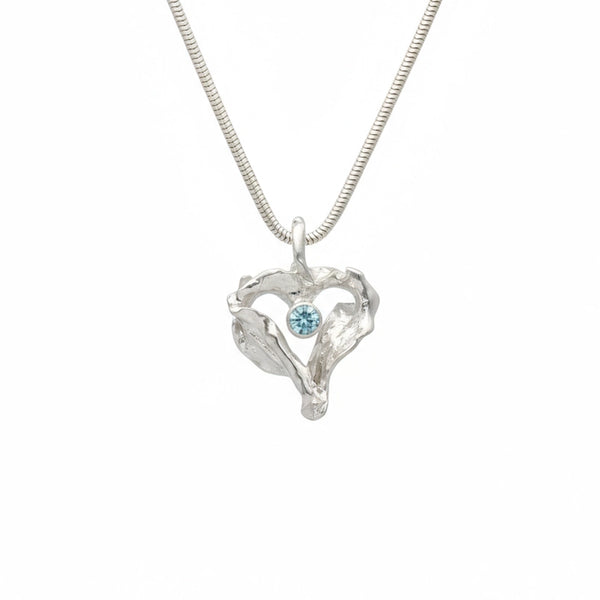 HAVET HEART necklace with aquamarine