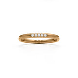 RING Halvrund 2 mm i 18k med 5 diamanter - Guldviva Jewellery