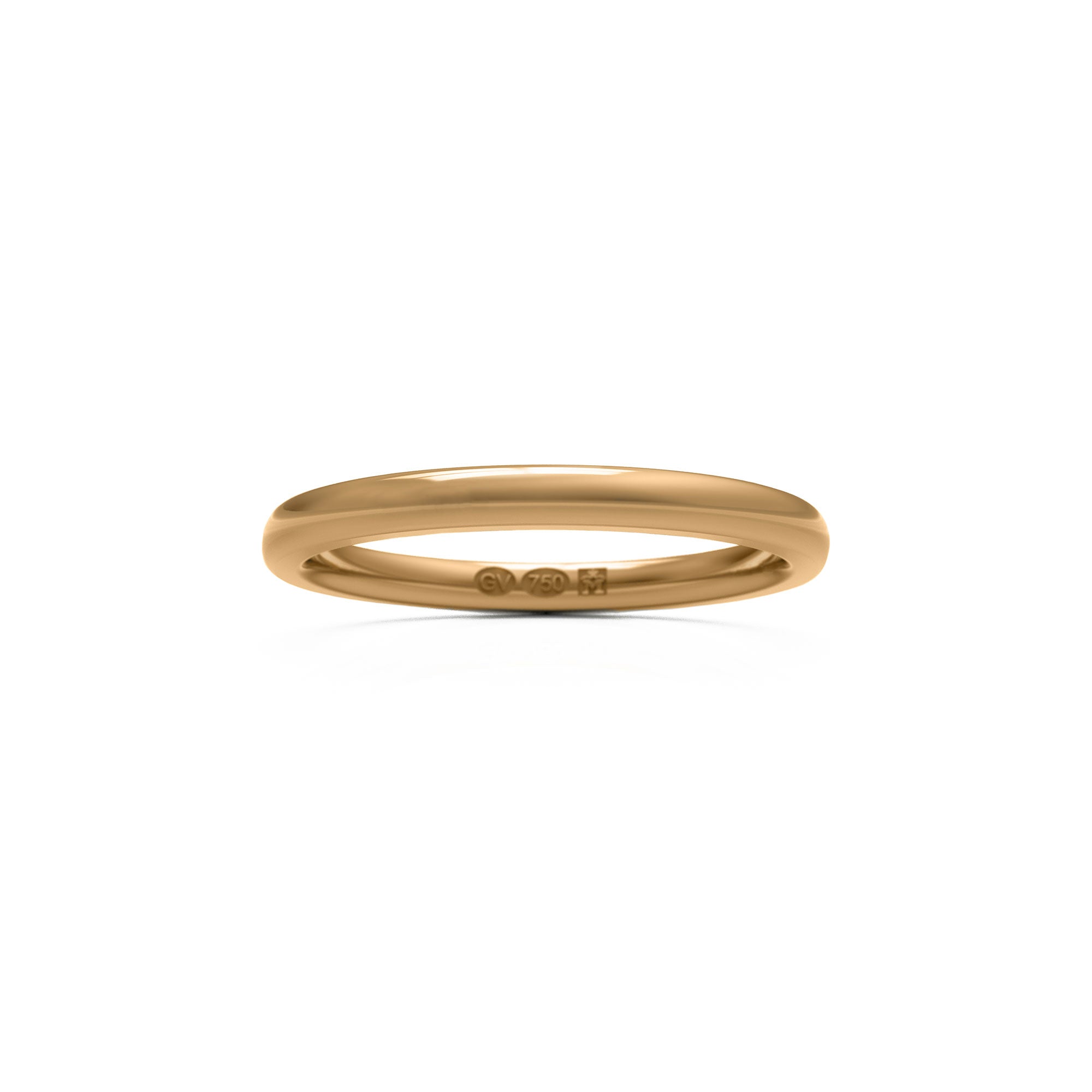 RING Halvrund 18k 2 mm - Guldviva Jewellery