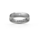 RING halvrund 5 mm i 18K vitguld med 1 diamant - Guldviva Jewellery