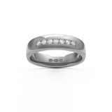 RING halvrund 5 mm i 18K vitguld med 7 diamanter - Guldviva Jewellery
