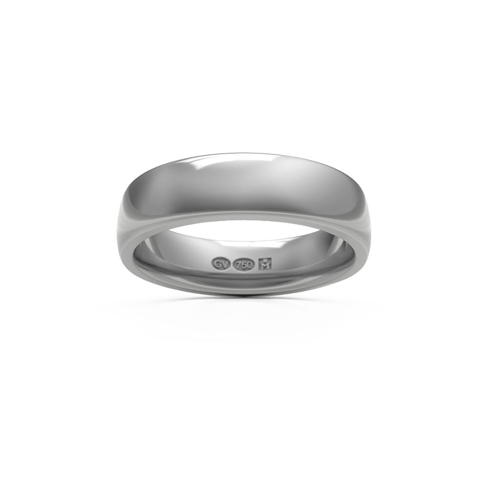 RING halvrund 5 mm i 18K vitguld - Guldviva Jewellery