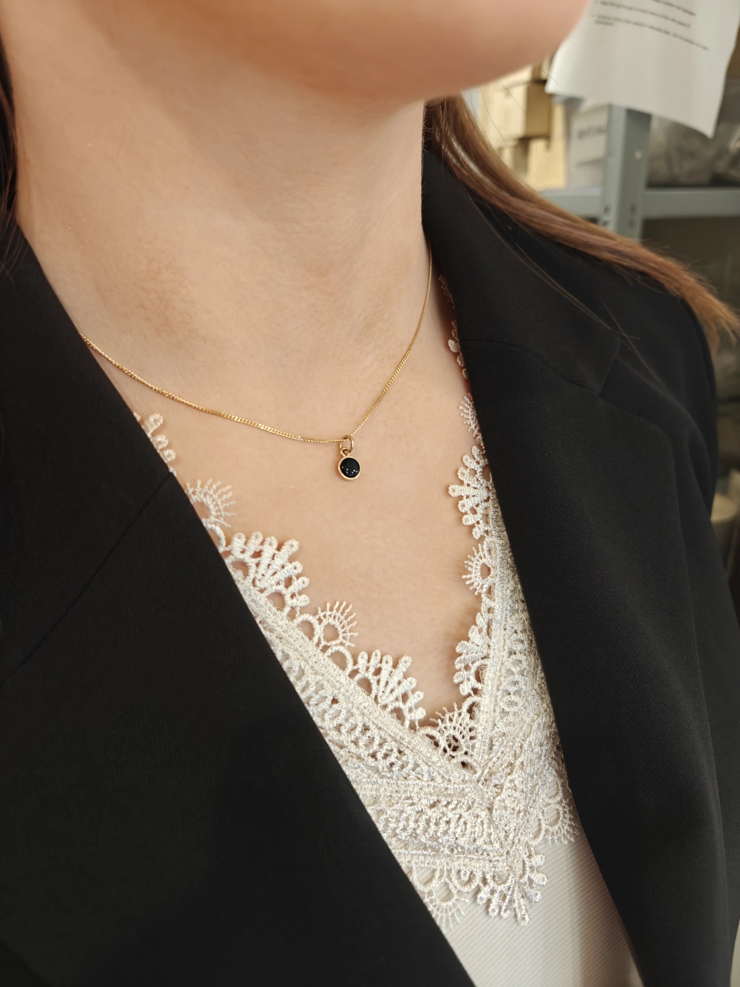 Basic Spektrolit S 18K halsband - Guldviva Jewellery