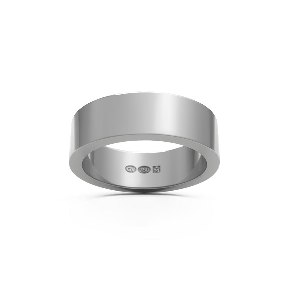 RING Rektangulär 18k vitguld 6 mm - Guldviva Jewellery