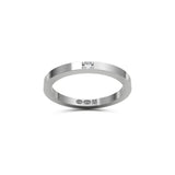 RING rektangulär 2 mm i 18K vitguld med 1 diamant - Guldviva Jewellery