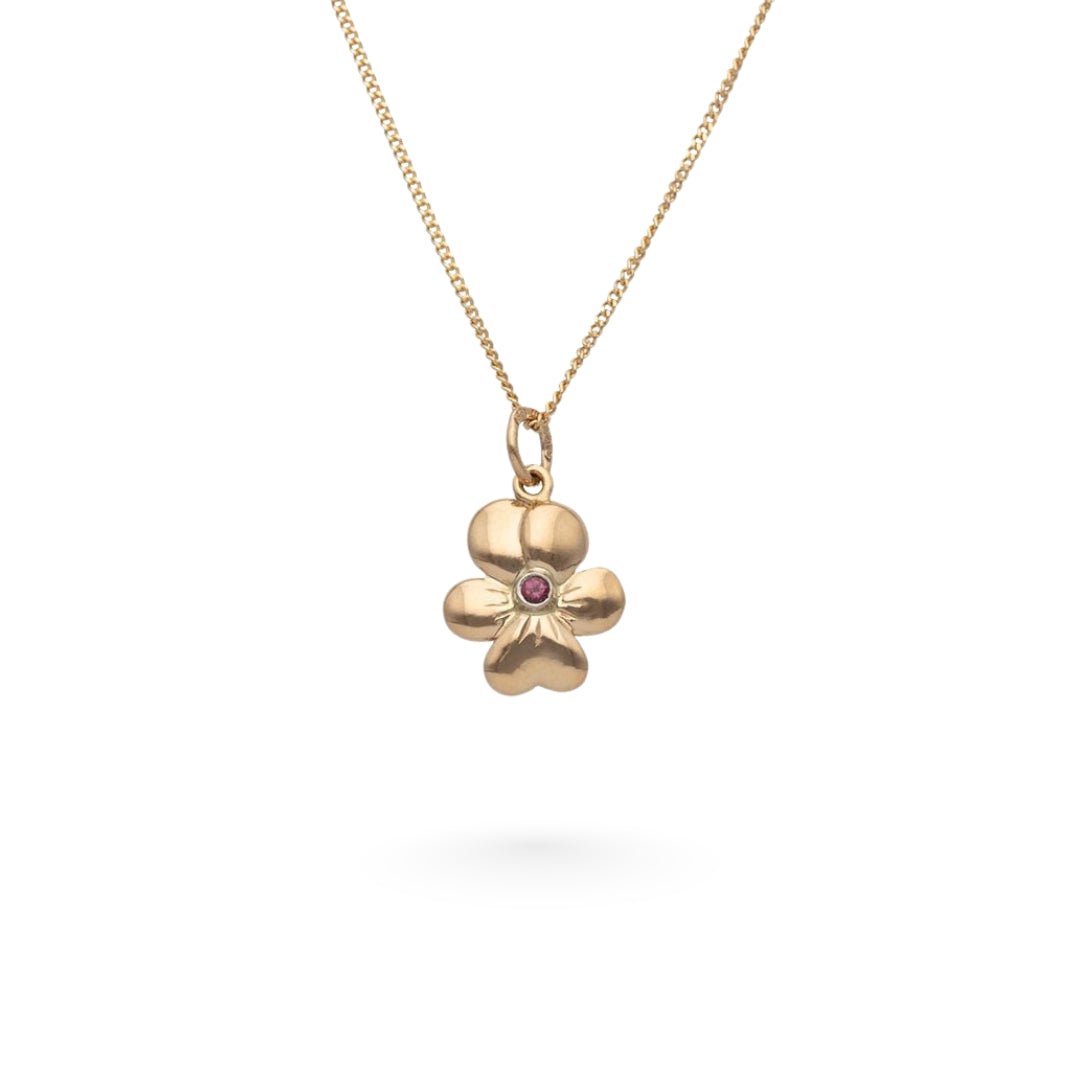 VIOL S 18K halsband med granat - Guldviva Jewellery