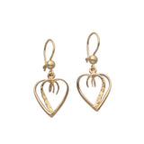 BJÖRK HJÄRTA 18K örhängen på krok - Guldviva Jewellery