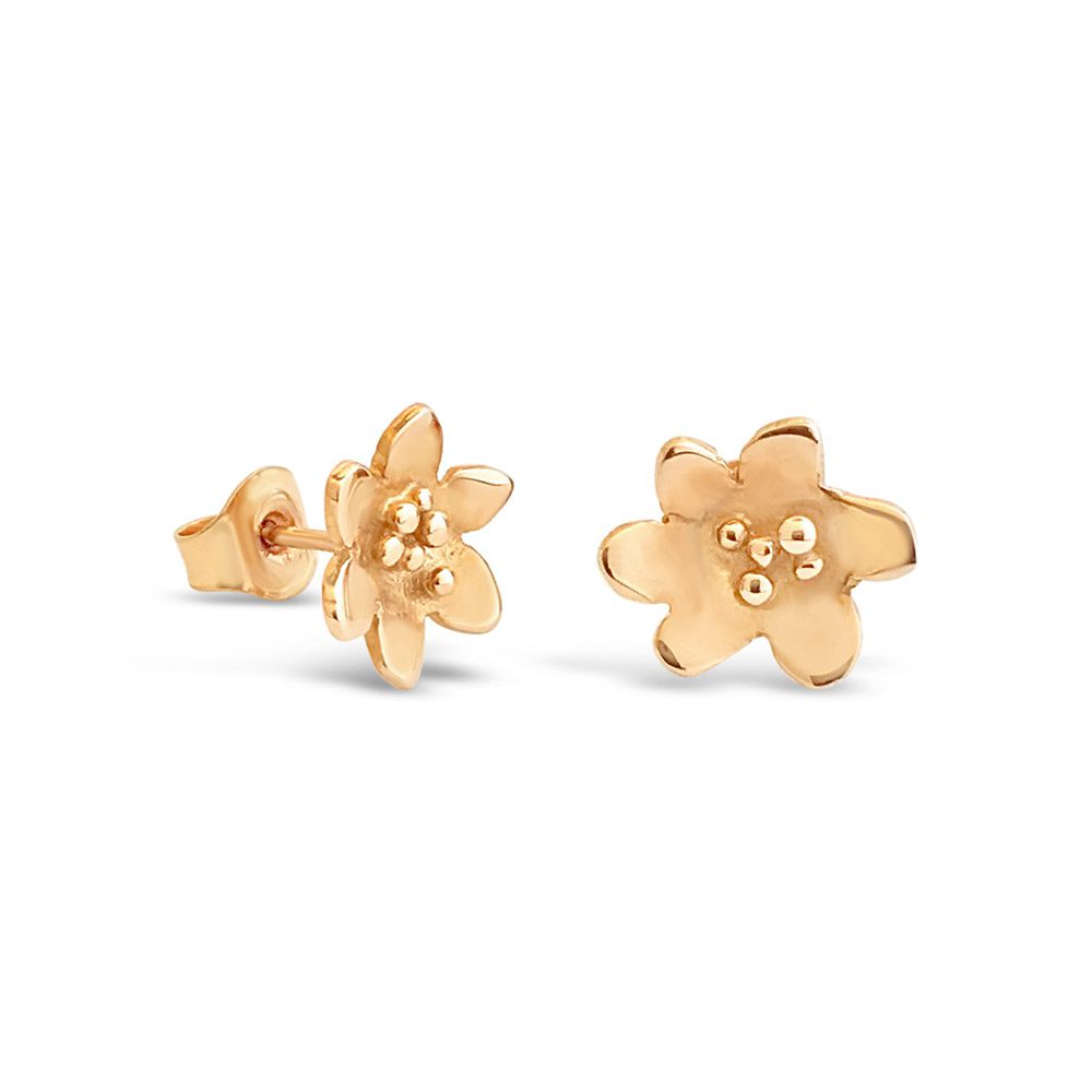 BLÅSIPPA 18K örhängen på stift - Guldviva Jewellery