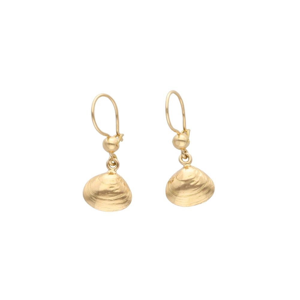 SANDMUSSLA S 18K örhängen på krok - Guldviva Jewellery